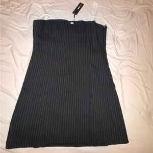Fashionnova Penelope Pinstripe Mini Dress